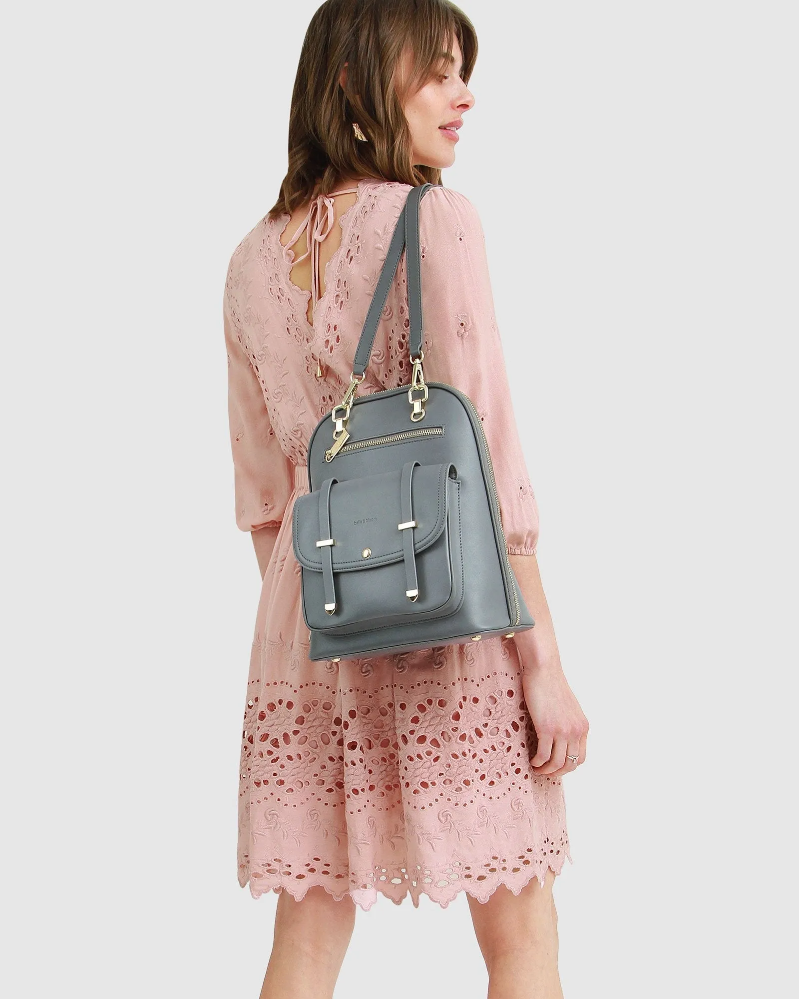 Sweet Talk Eyelet Mini Dress - Dusty Rose