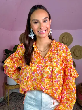 The Tangerine Flutter Top