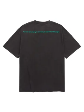 Thesupermade Mottled Letters Distressed Washed T-shirt