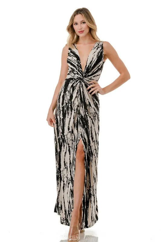 Twist Front Plunge Dress