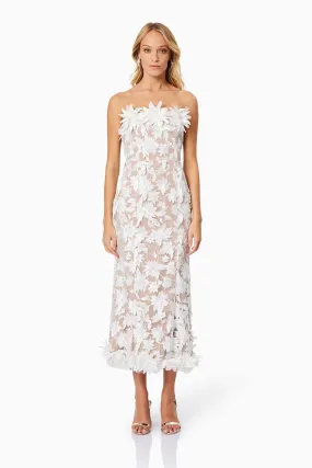 Valentina Midi Cocktail Dress in White
