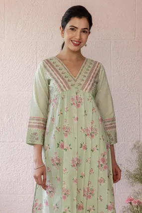 Vibrant Rosebush Kurta