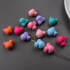 Wholesale 100PCS/PACK Colorful Rubber Bells Straight Hole Acrylic Beads