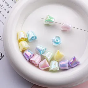 Wholesale 10pcs Acrylic Colorful Shells Mapei Orchid of the Valley Luminous Straight Hole Beads