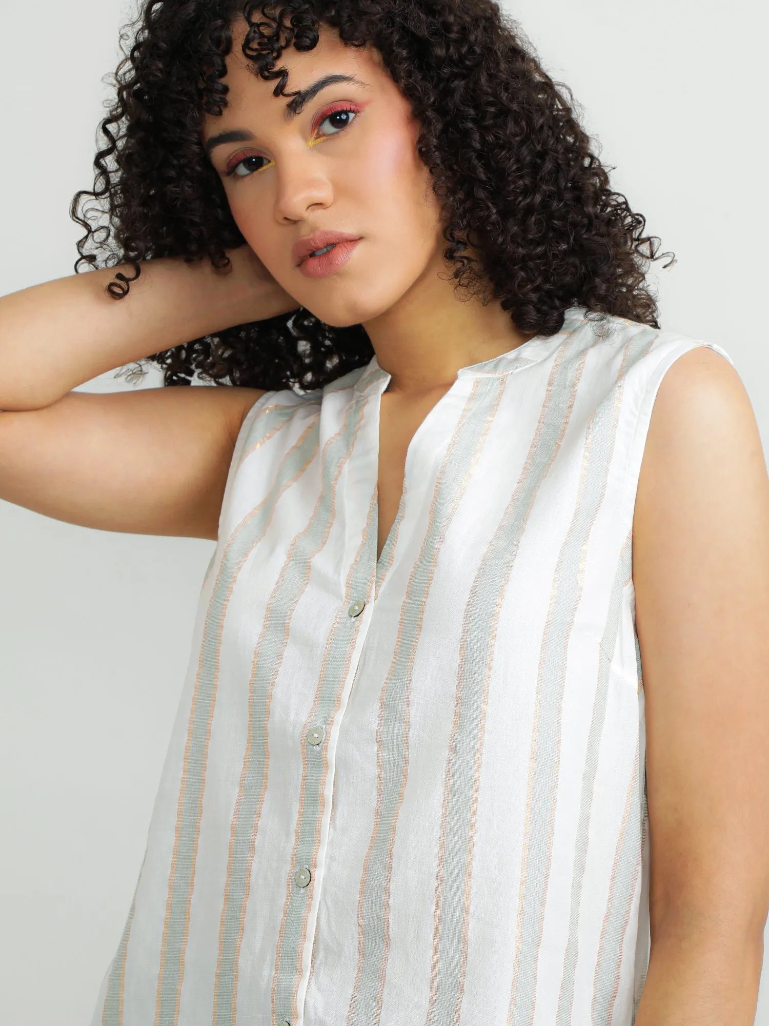 Women Cotton Cream Elegant Top
